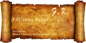 Fáncsi Kitti névjegykártya